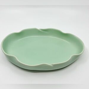 Vintage Oval Pastel Green Seafoam California Pottery Bowl #230